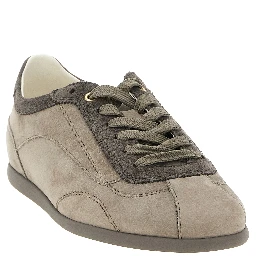 Gray Calfskin Low Top Sneakers