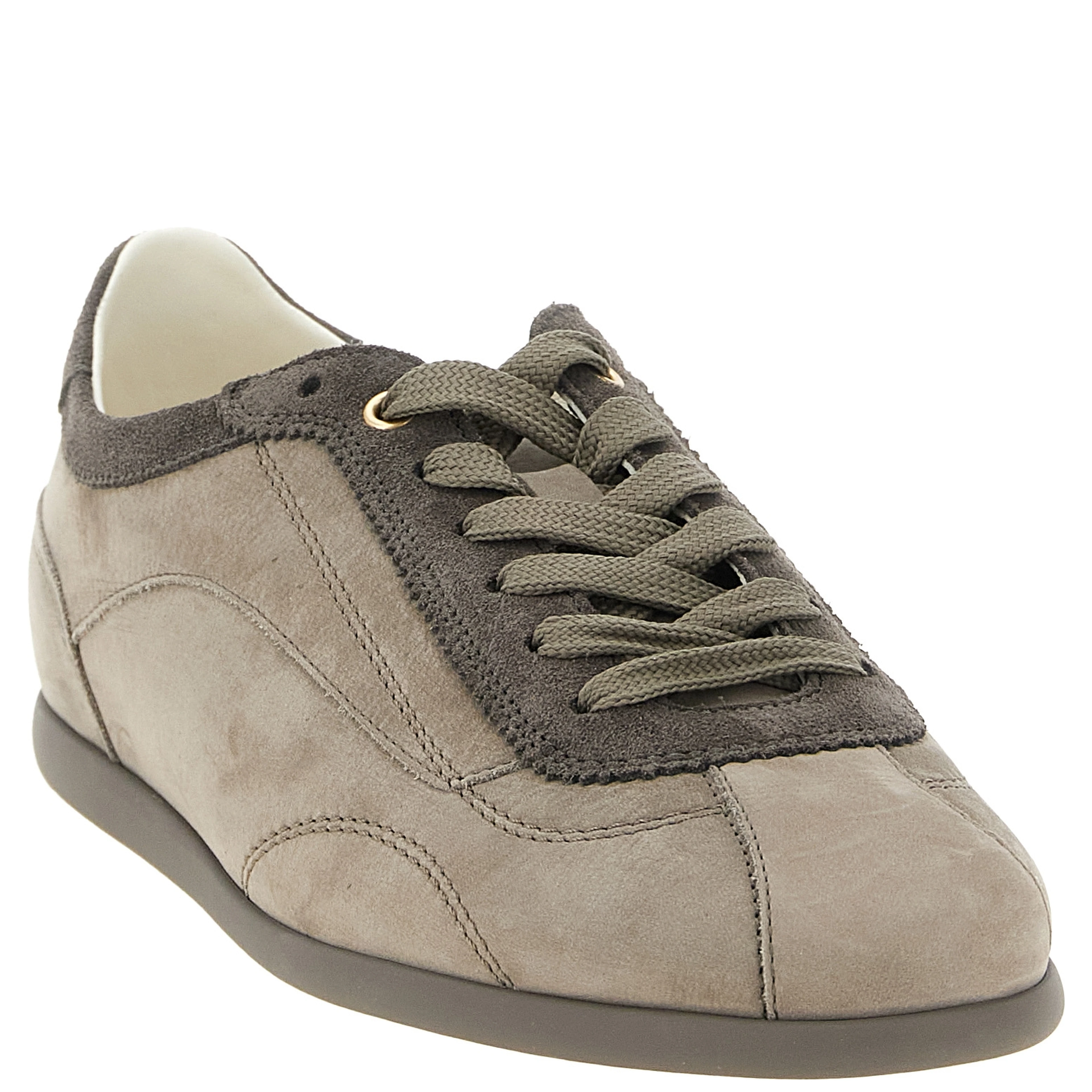 Gray Calfskin Low Top Sneakers