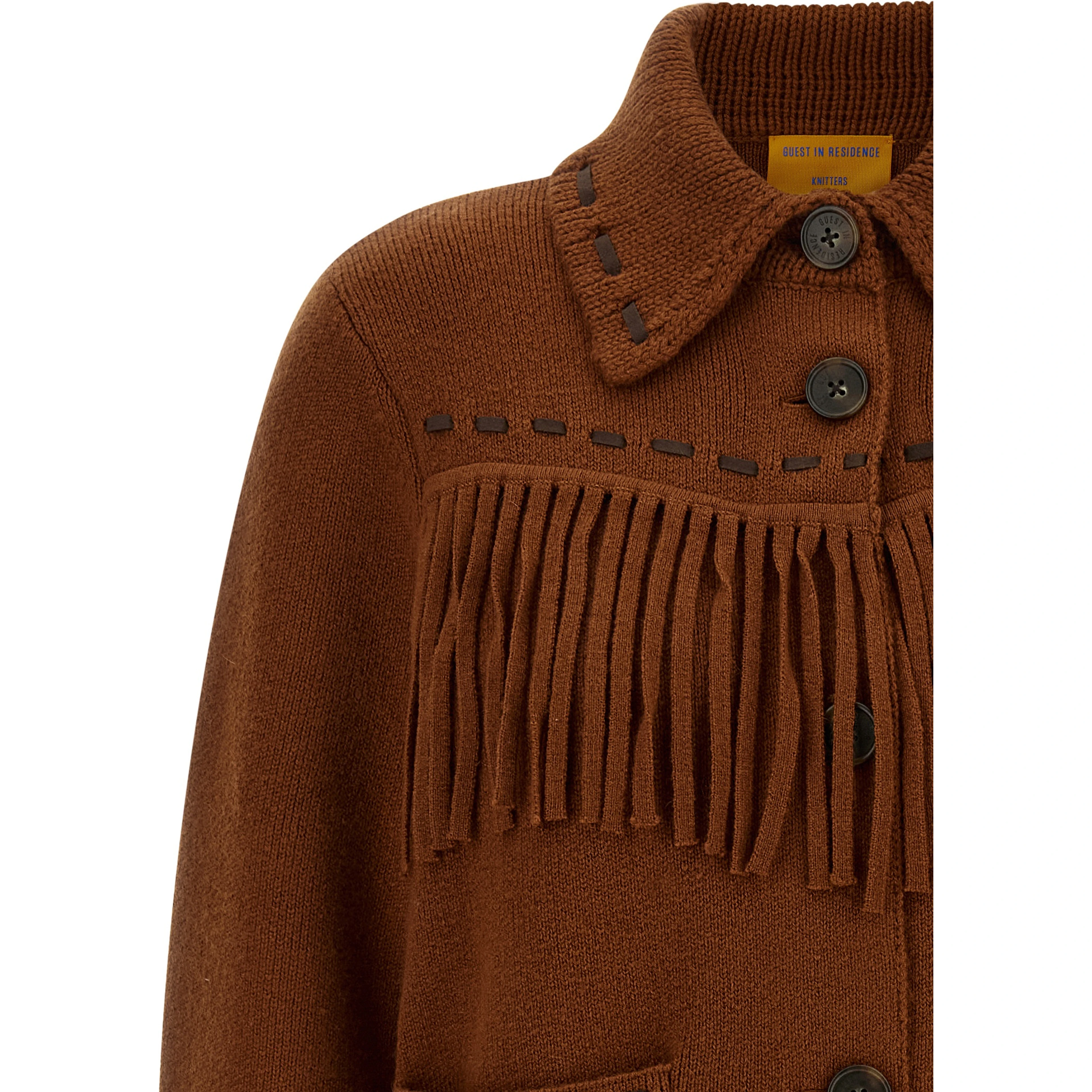Brown Wool Full-Length Jacket
