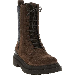 Brown Calfskin Lace-Up Boots