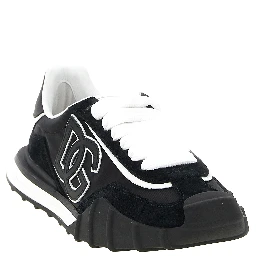 Black Polyamide Athletic Sneakers