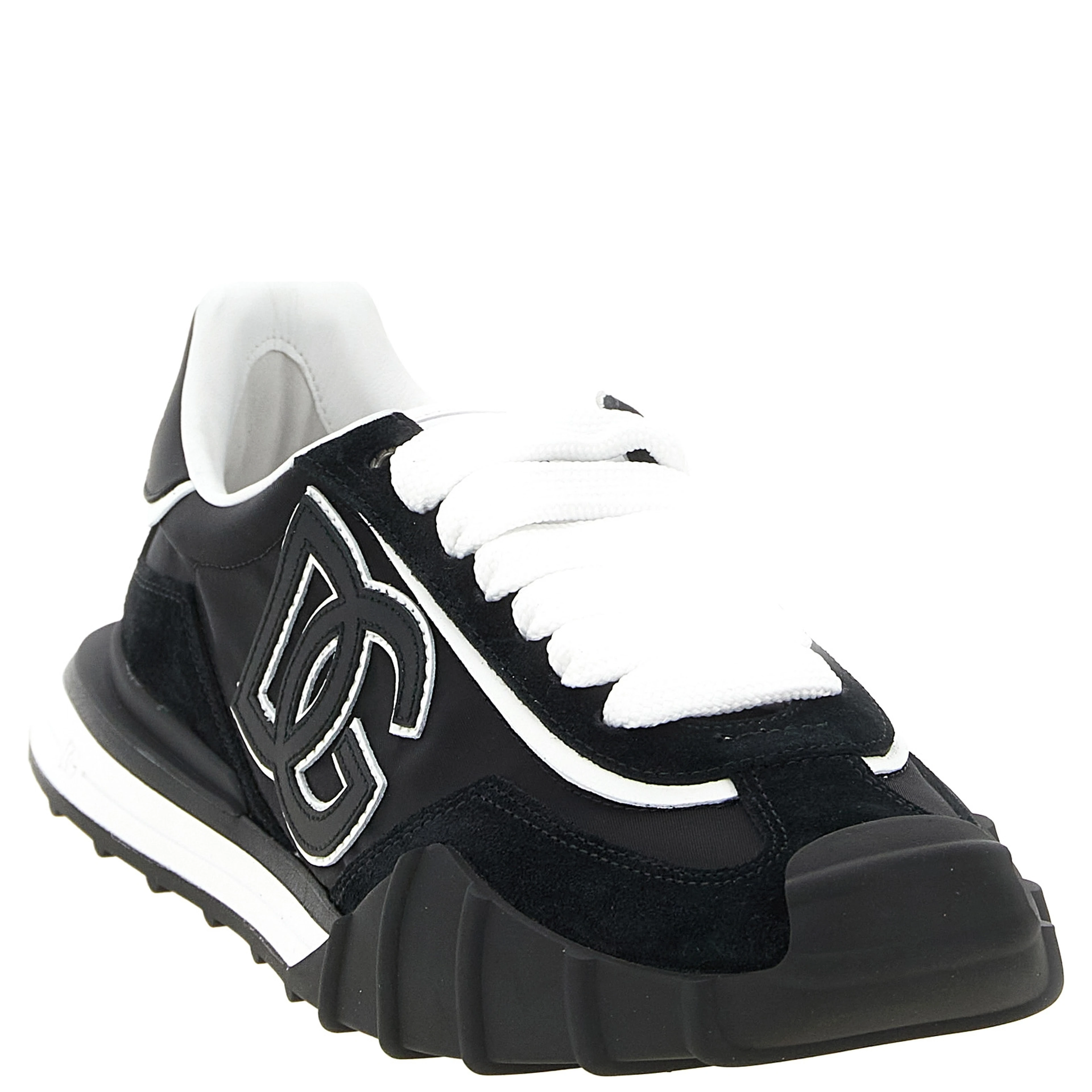 Black Polyamide Athletic Sneakers