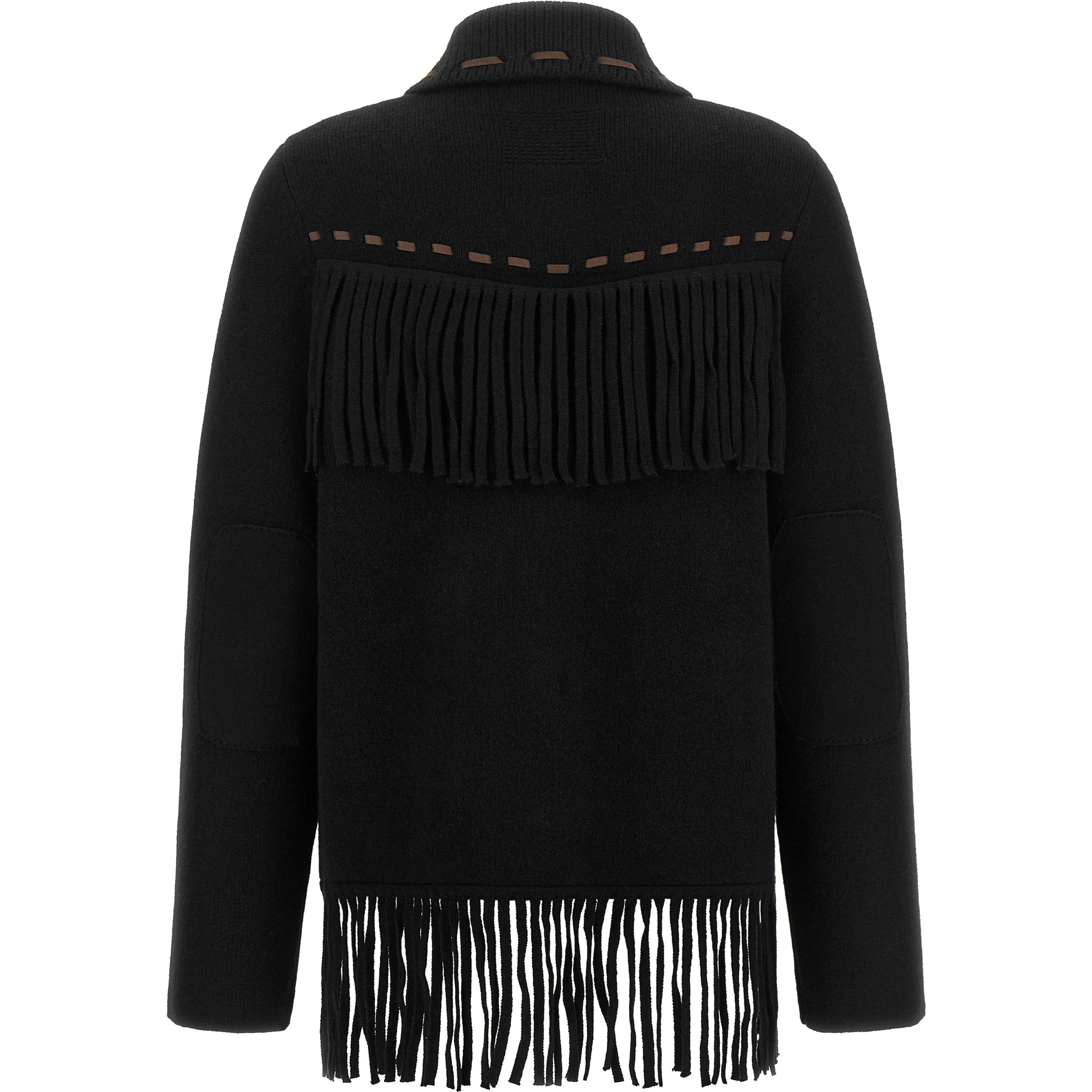 Black Wool Full-Length Jacket