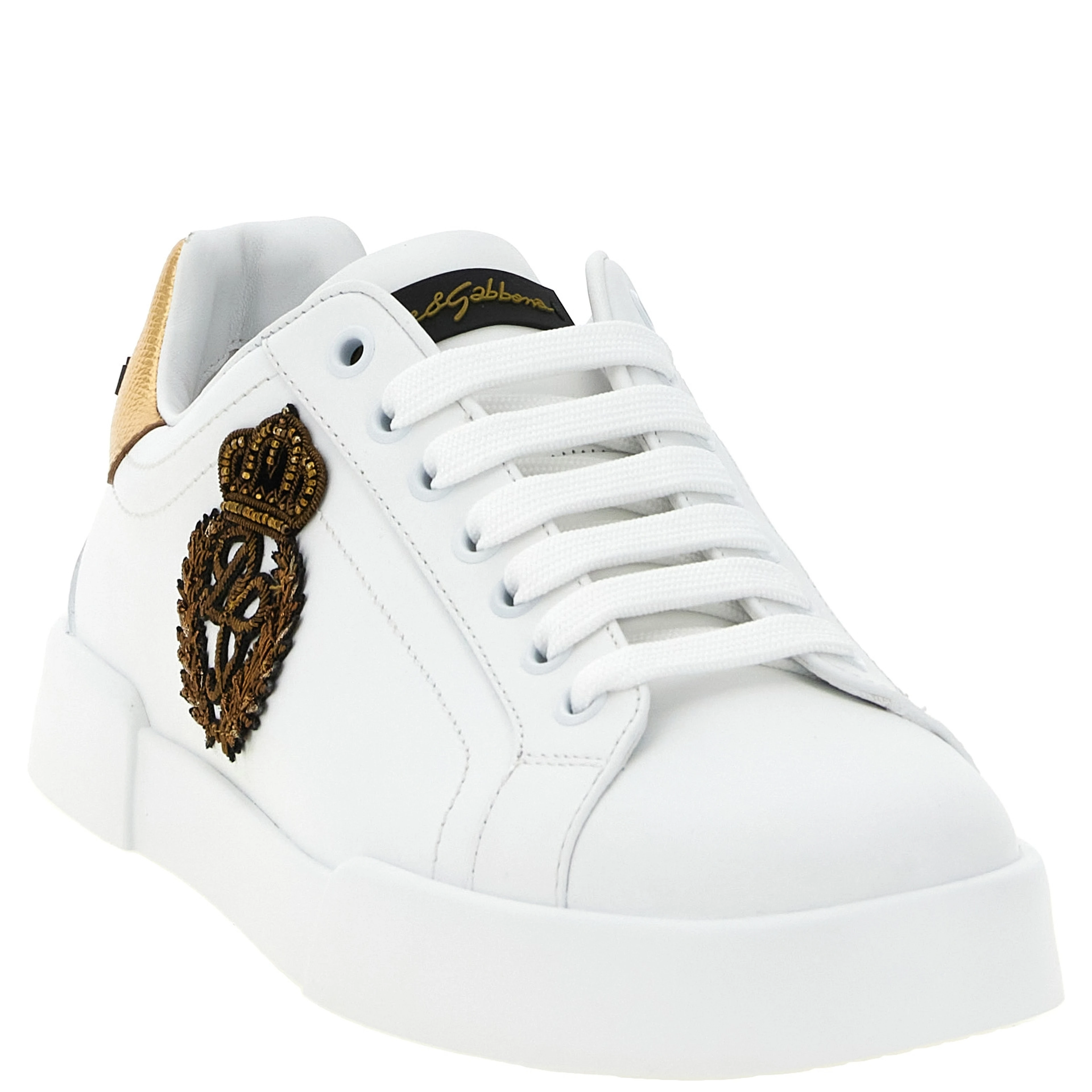 Gold Calfskin Low Top Sneakers