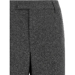 Gray Virgin Wool Flared Pants
