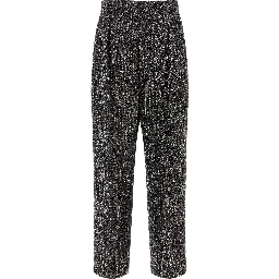 Black Polyamide Casual Pants