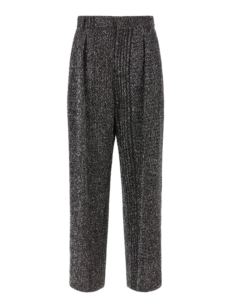 Black Polyamide Casual Pants