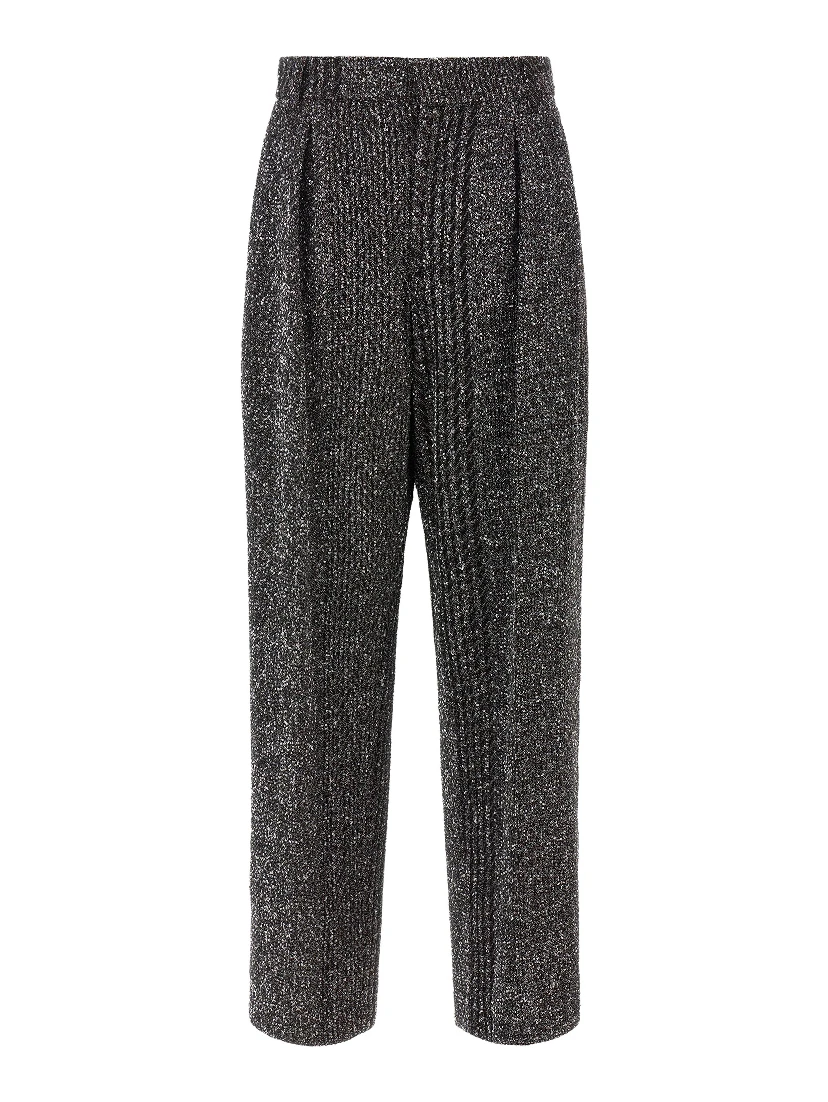 Black Polyamide Casual Pants