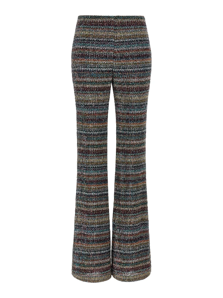 Multicolor Viscose Flared Pants
