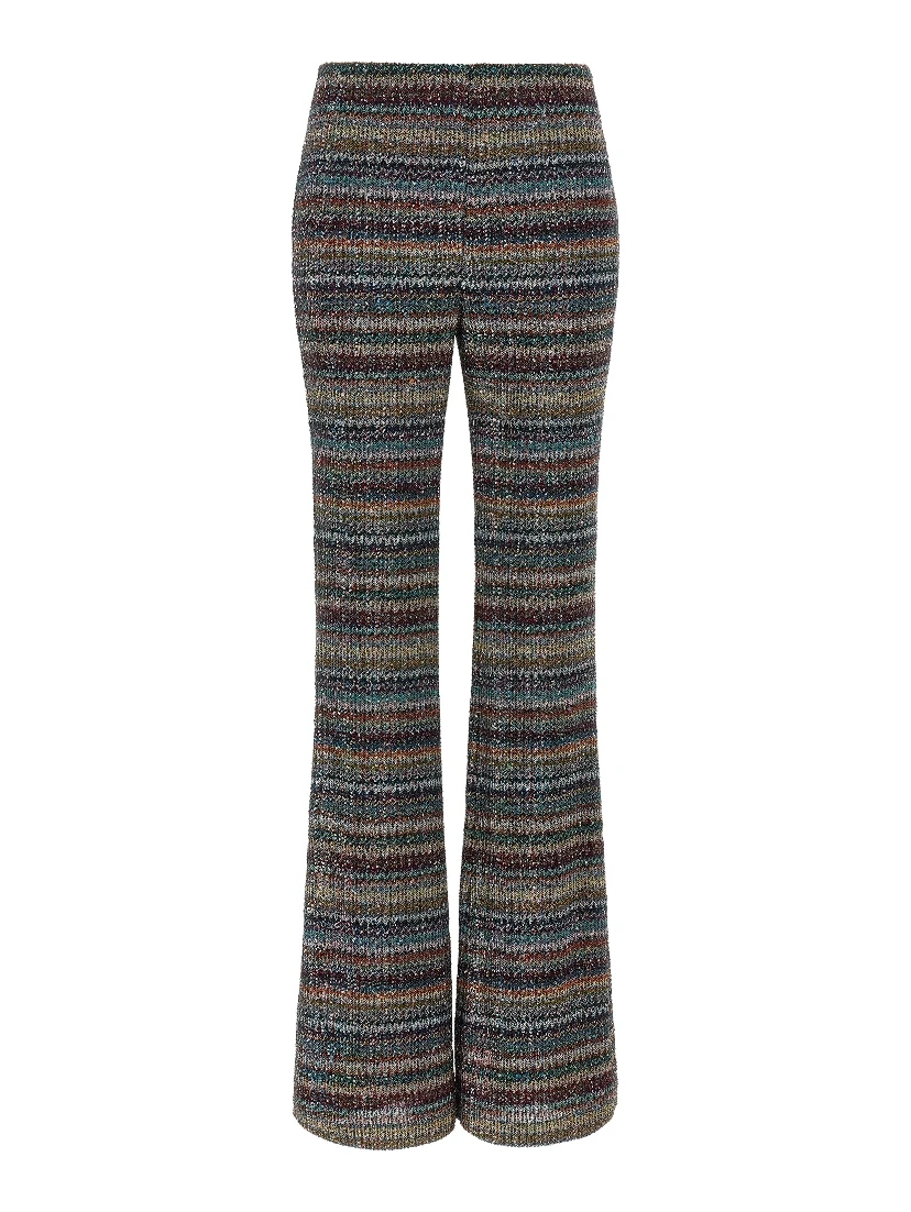 Multicolor Viscose Flared Pants