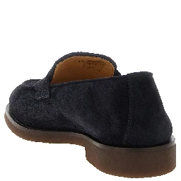 Blue Calfskin Slip-On Loafers
