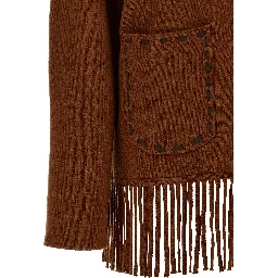 Brown Wool Full-Length Jacket