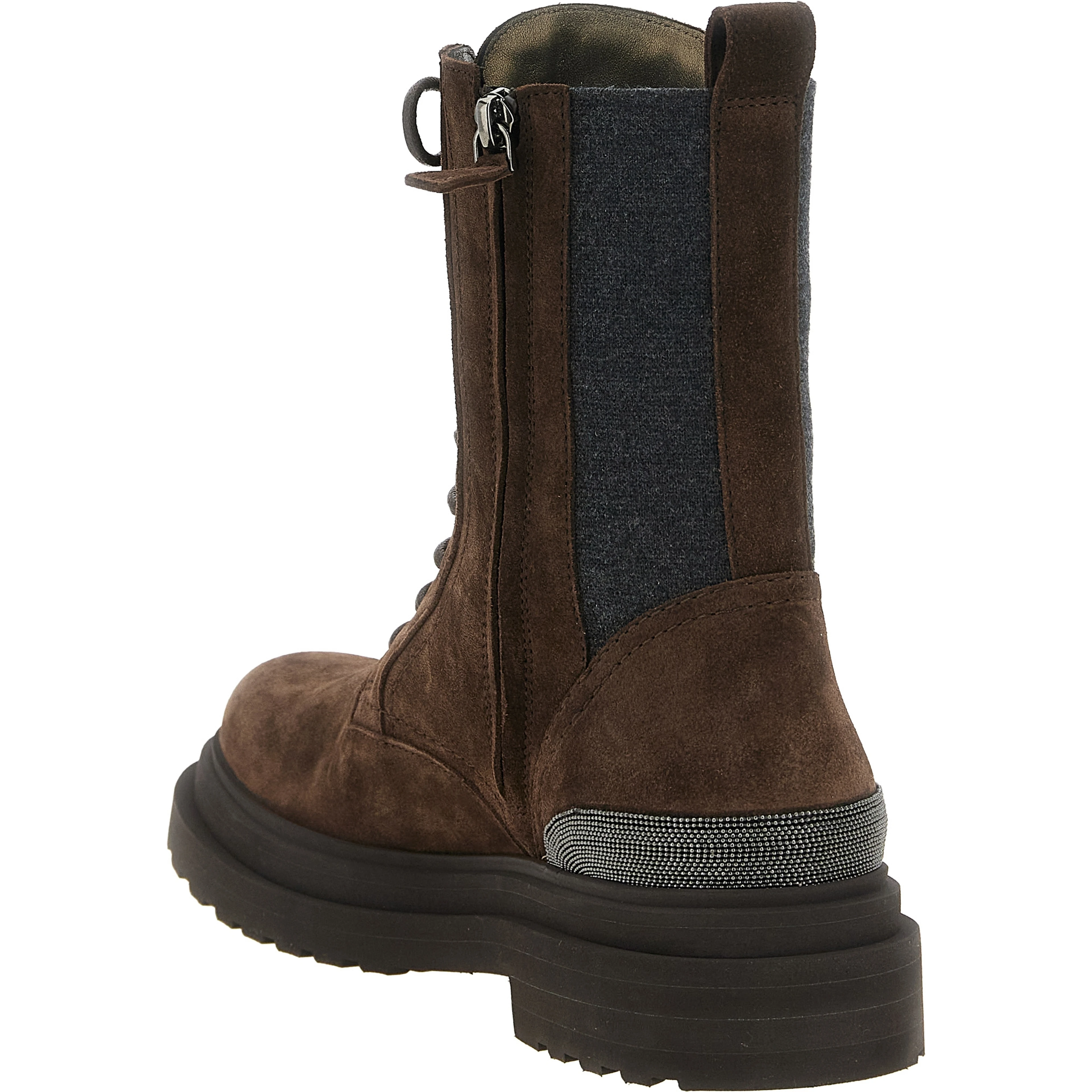 Brown Calfskin Lace-Up Boots