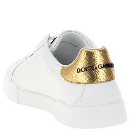 Gold Calfskin Low Top Sneakers