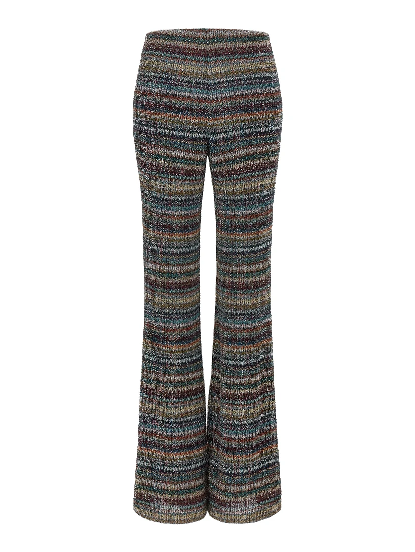 Multicolor Viscose Flared Pants