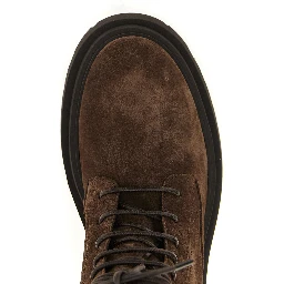 Brown Calfskin Lace-Up Boots