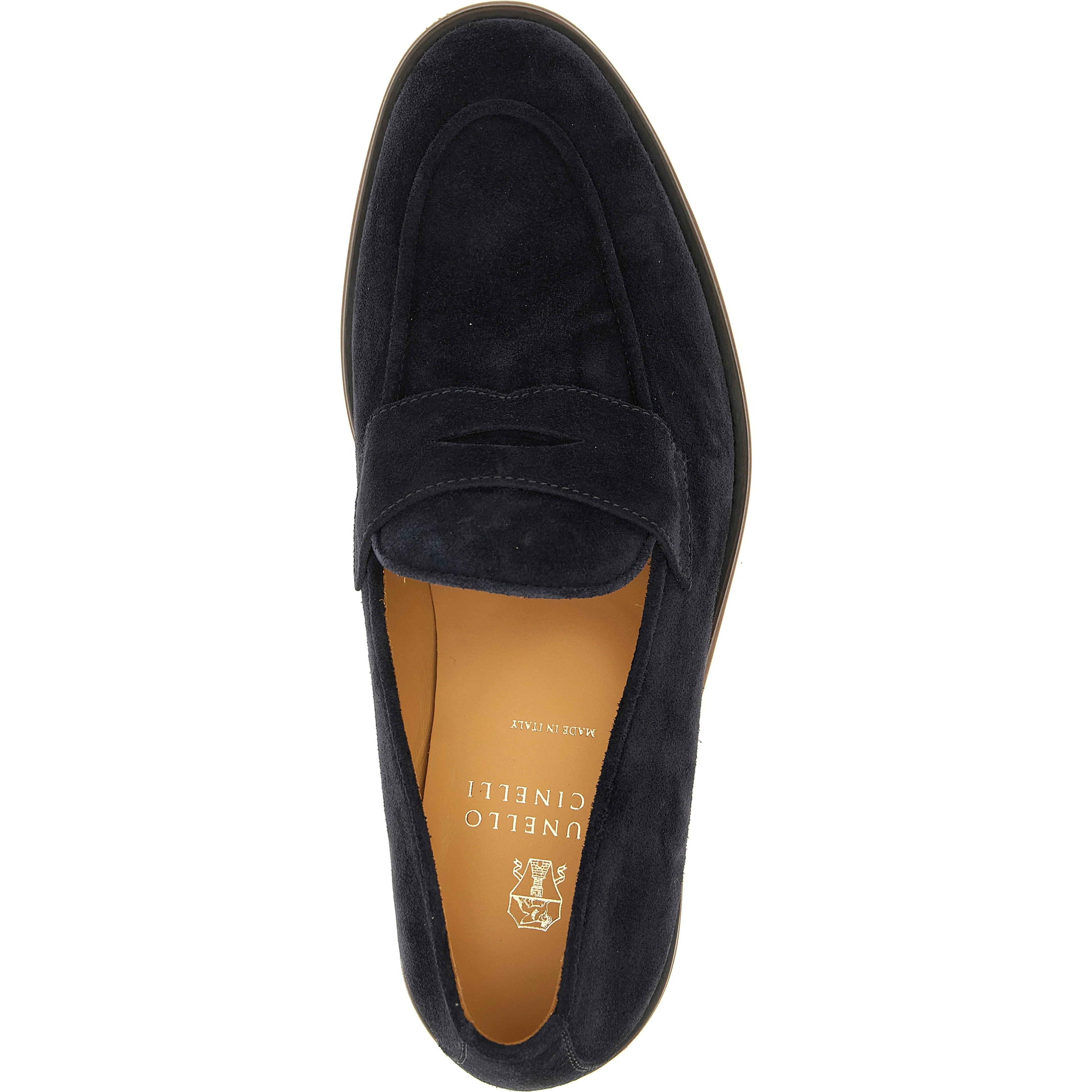 Blue Calfskin Slip-On Loafers