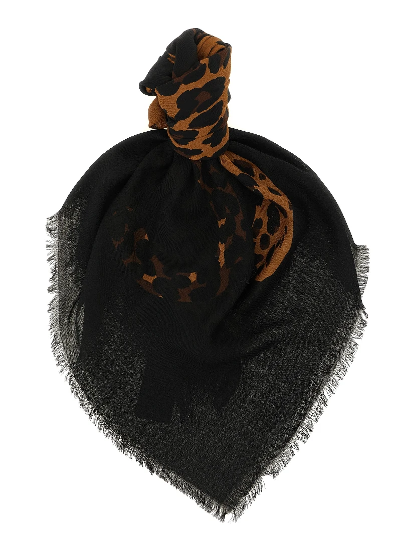 Black Wool Foulard