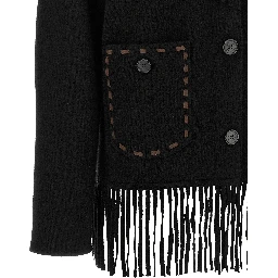 Black Wool Full-Length Jacket