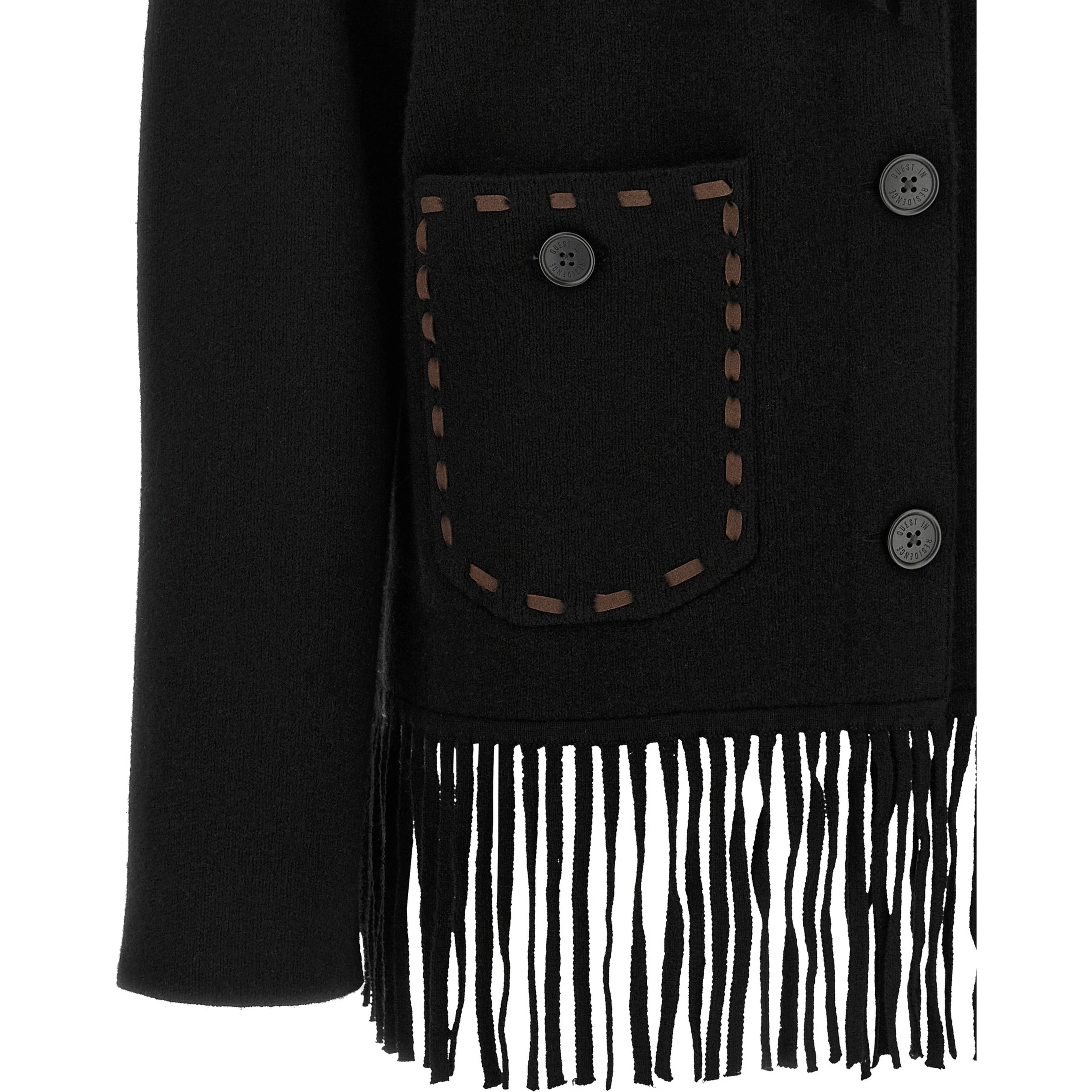 Black Wool Full-Length Jacket