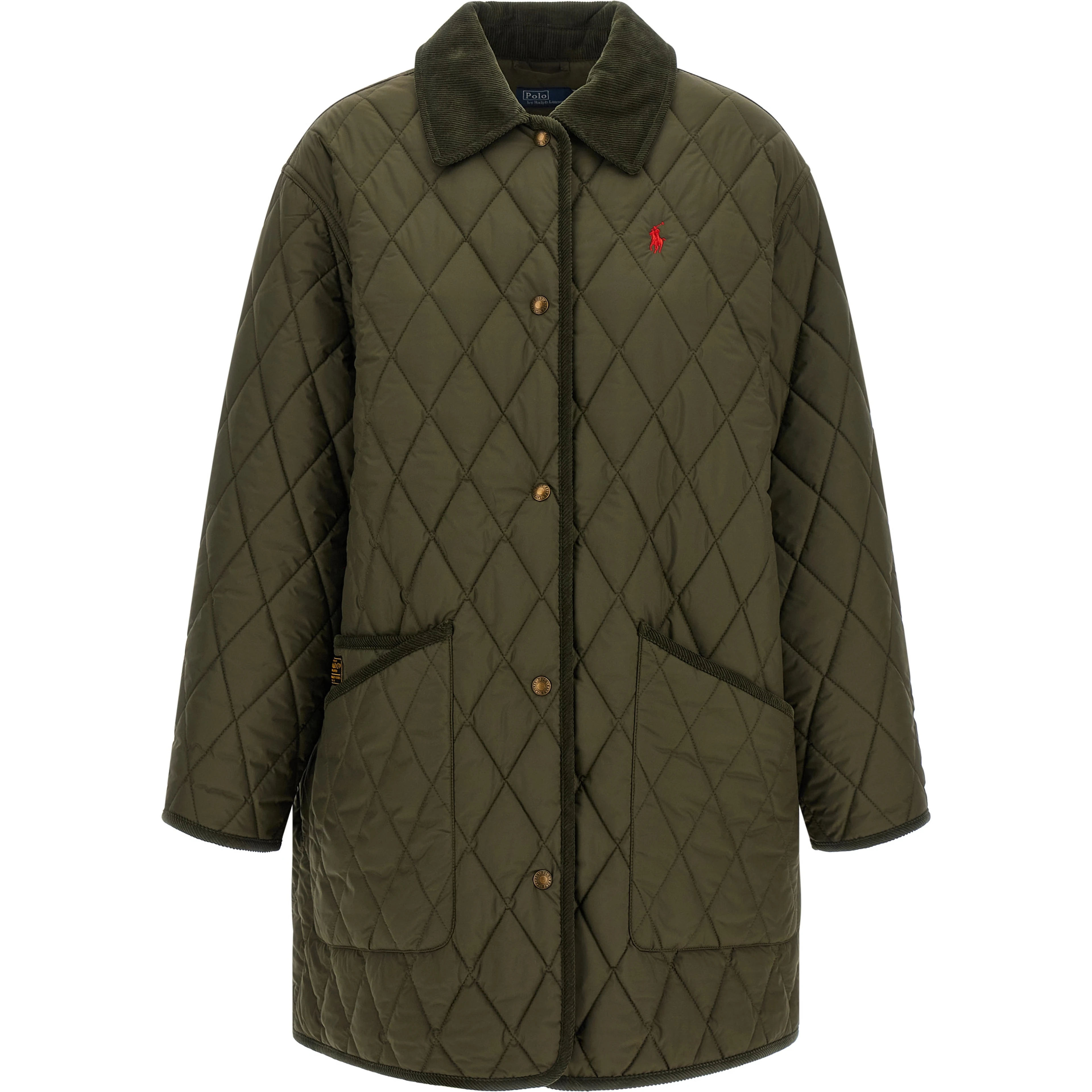 Bicolor Polyester Full-Length Jacket