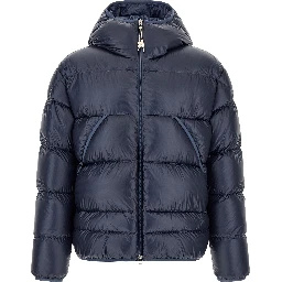 Blue Polyamide Full-Length Jacket