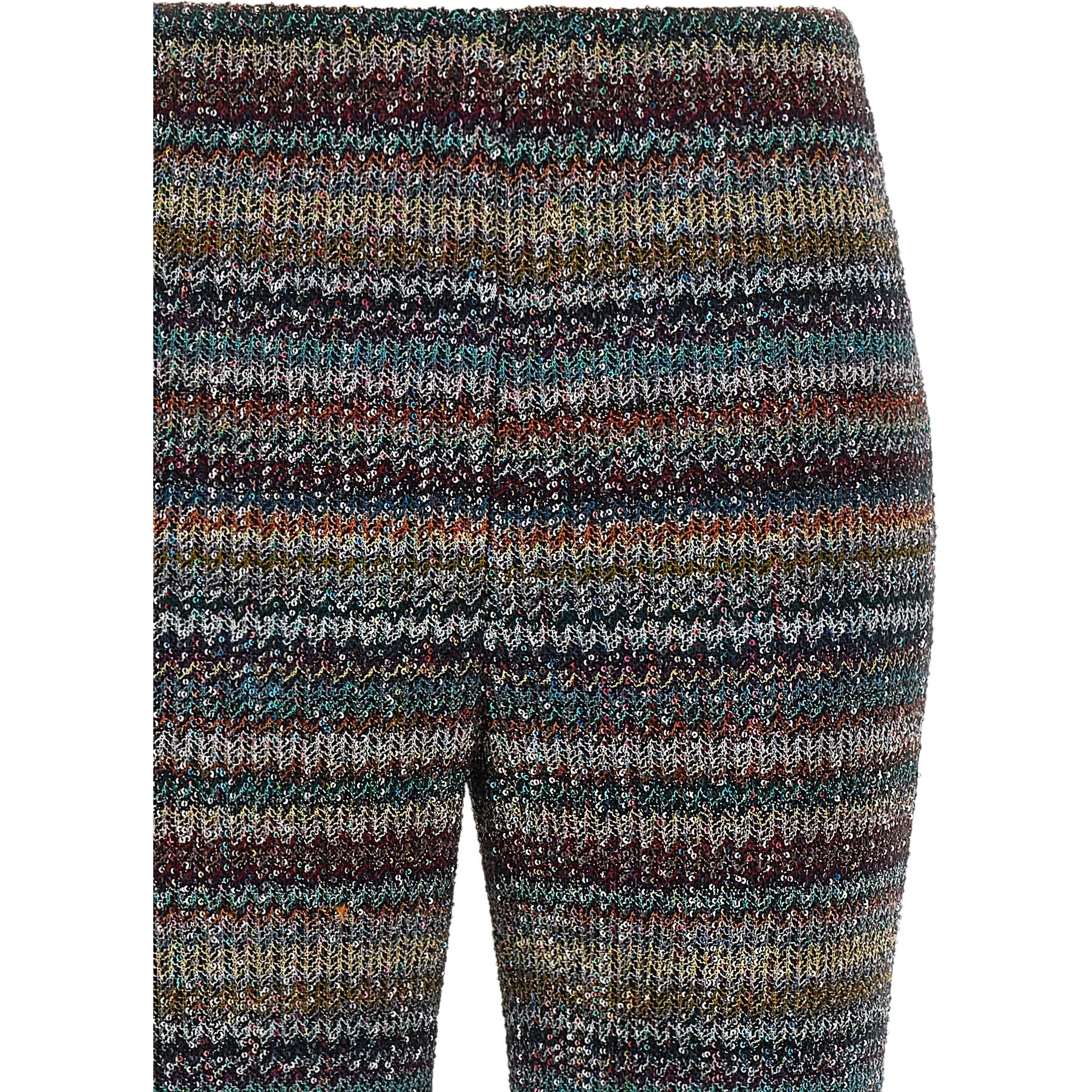 Multicolor Viscose Flared Pants