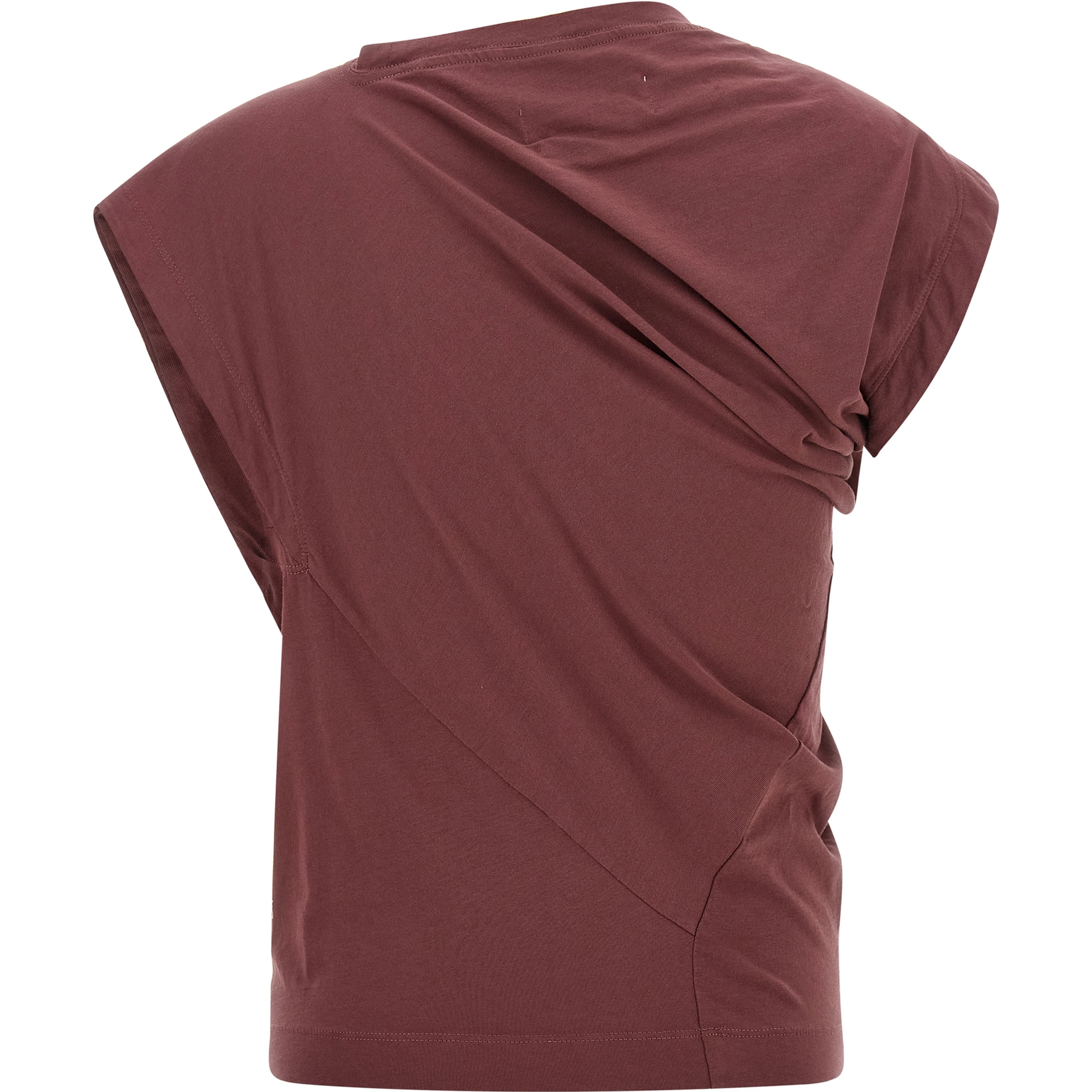 Bordeaux Cotton Sleeveles T-Shirt