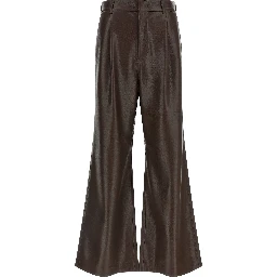 Brown Polyester Flared Pants