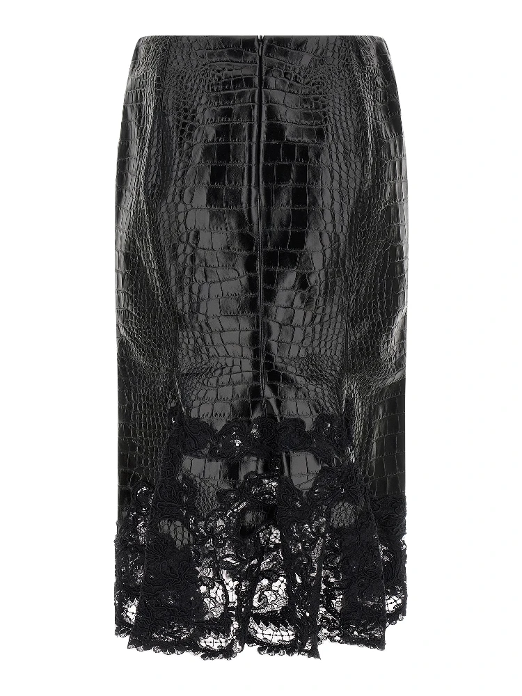 Black Calfskin Midi Skirt alternative