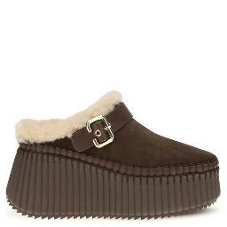 Brown Calf Leather Bos Taurus Mules