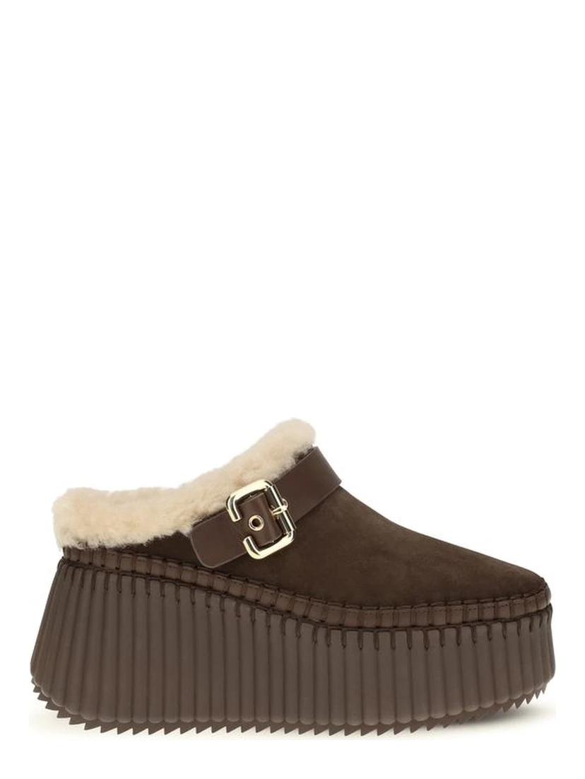 Brown Calf Leather Bos Taurus Mules