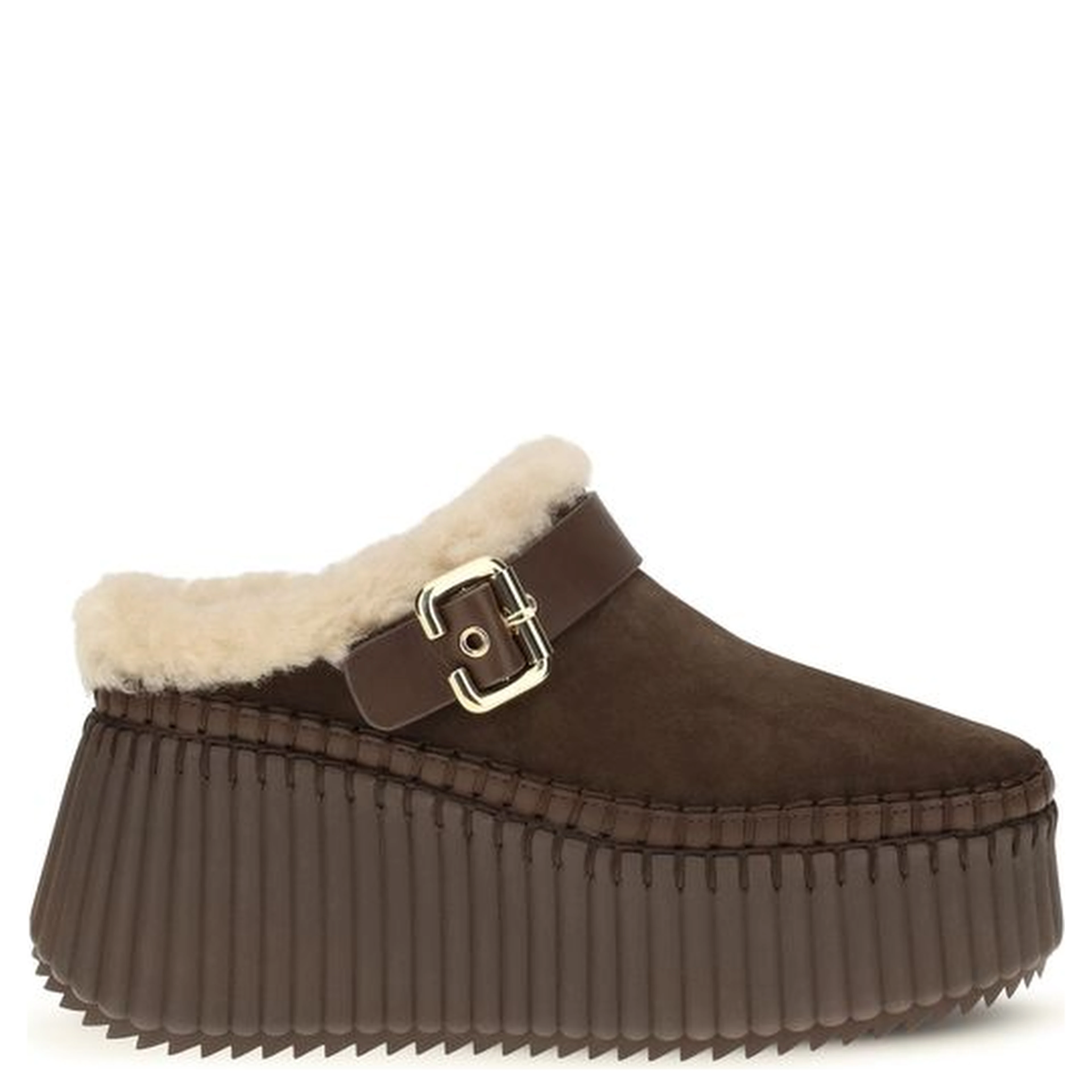 Brown Calf Leather Bos Taurus Mules