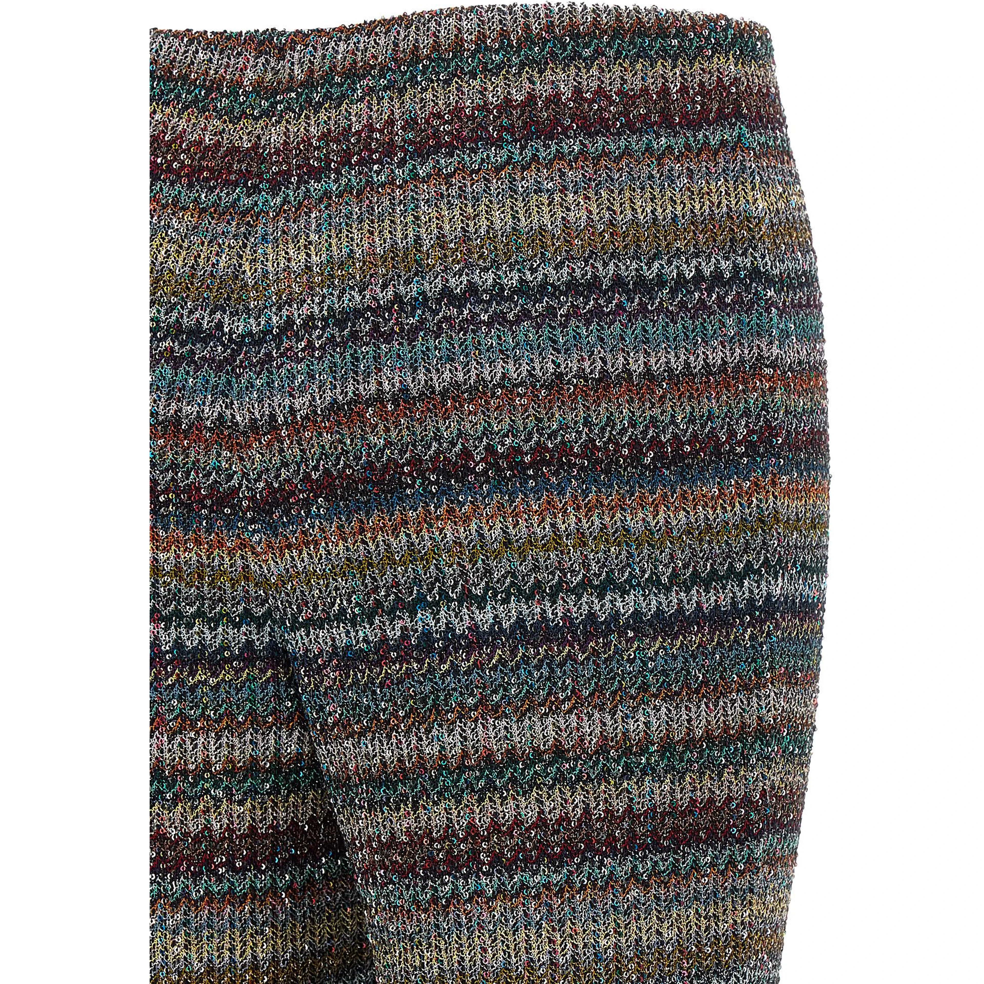 Multicolor Viscose Flared Pants