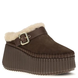 Brown Calf Leather Bos Taurus Mules