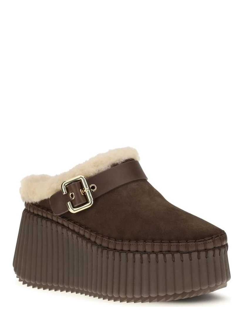 Brown Calf Leather Bos Taurus Mules
