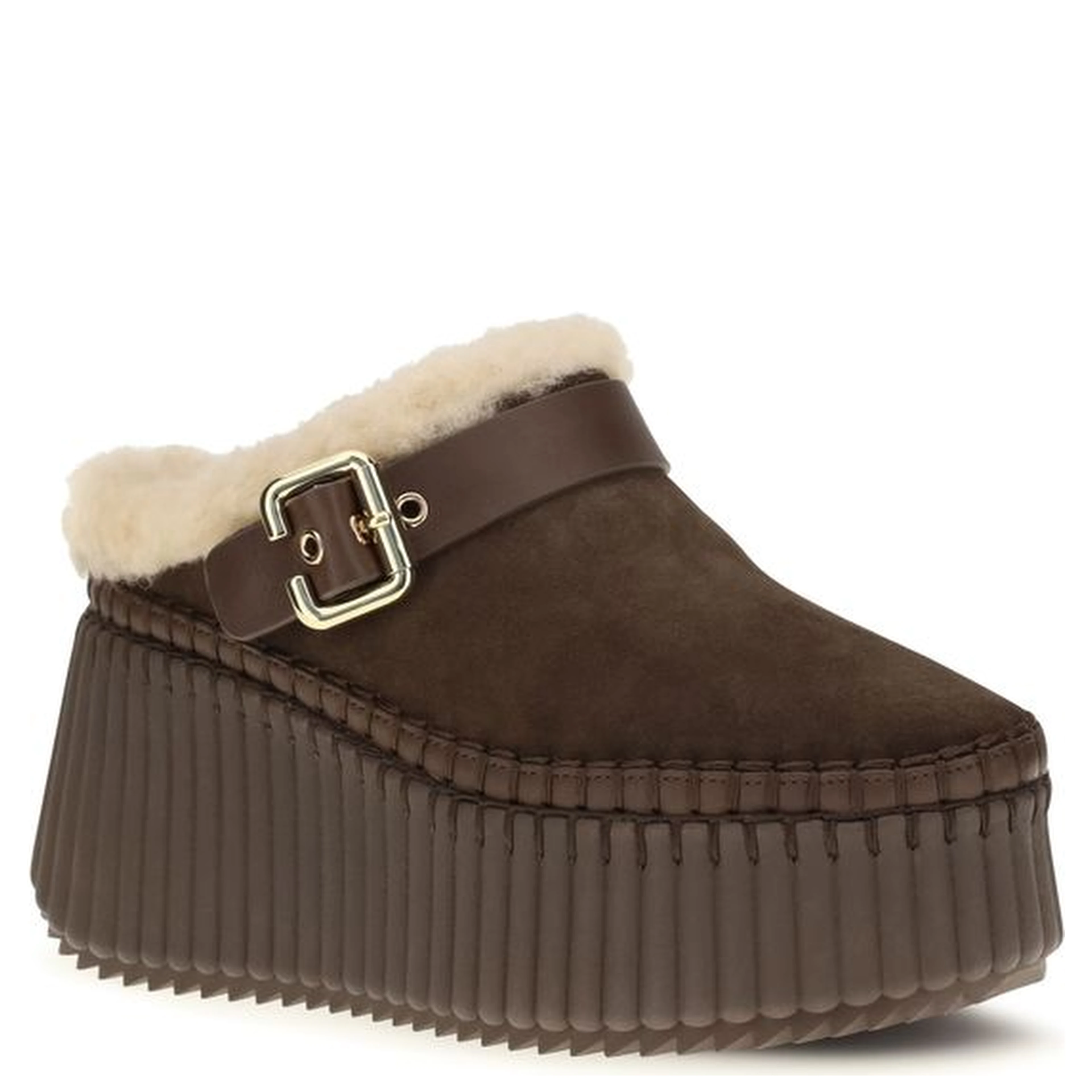 Brown Calf Leather Bos Taurus Mules