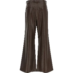 Brown Polyester Flared Pants