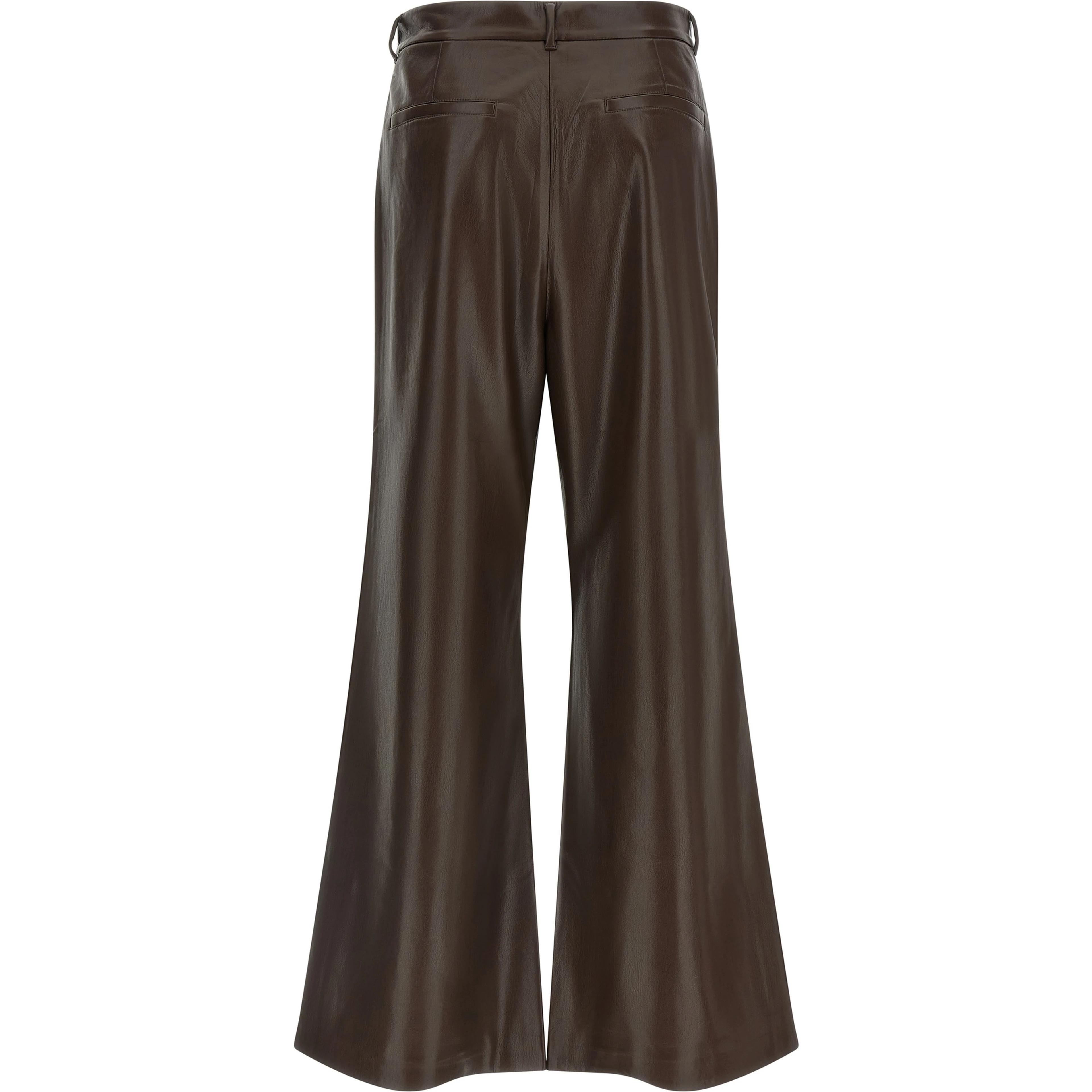 Brown Polyester Flared Pants