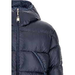 Blue Polyamide Full-Length Jacket