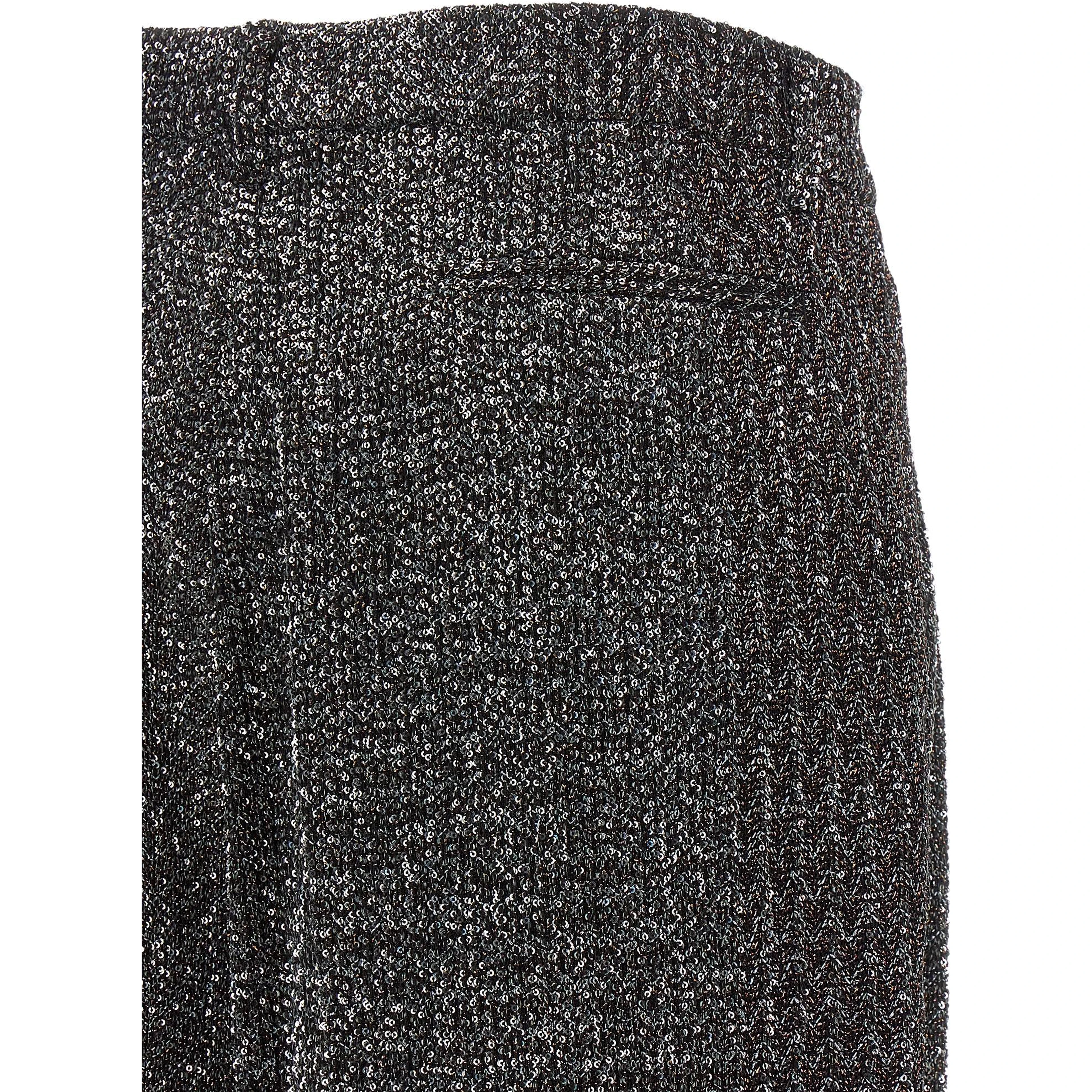 Black Polyamide Casual Pants