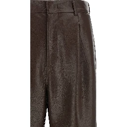 Brown Polyester Flared Pants