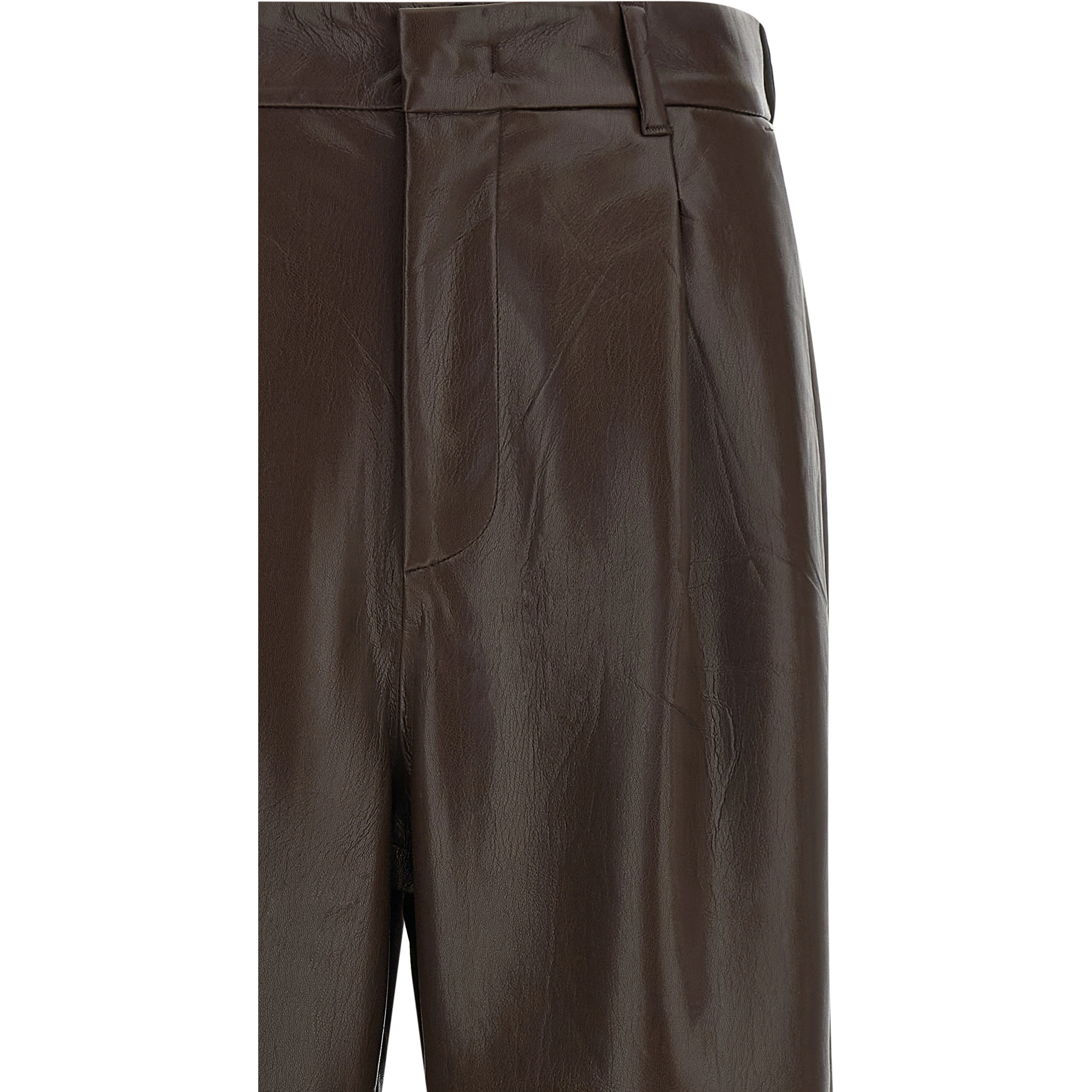 Brown Polyester Flared Pants