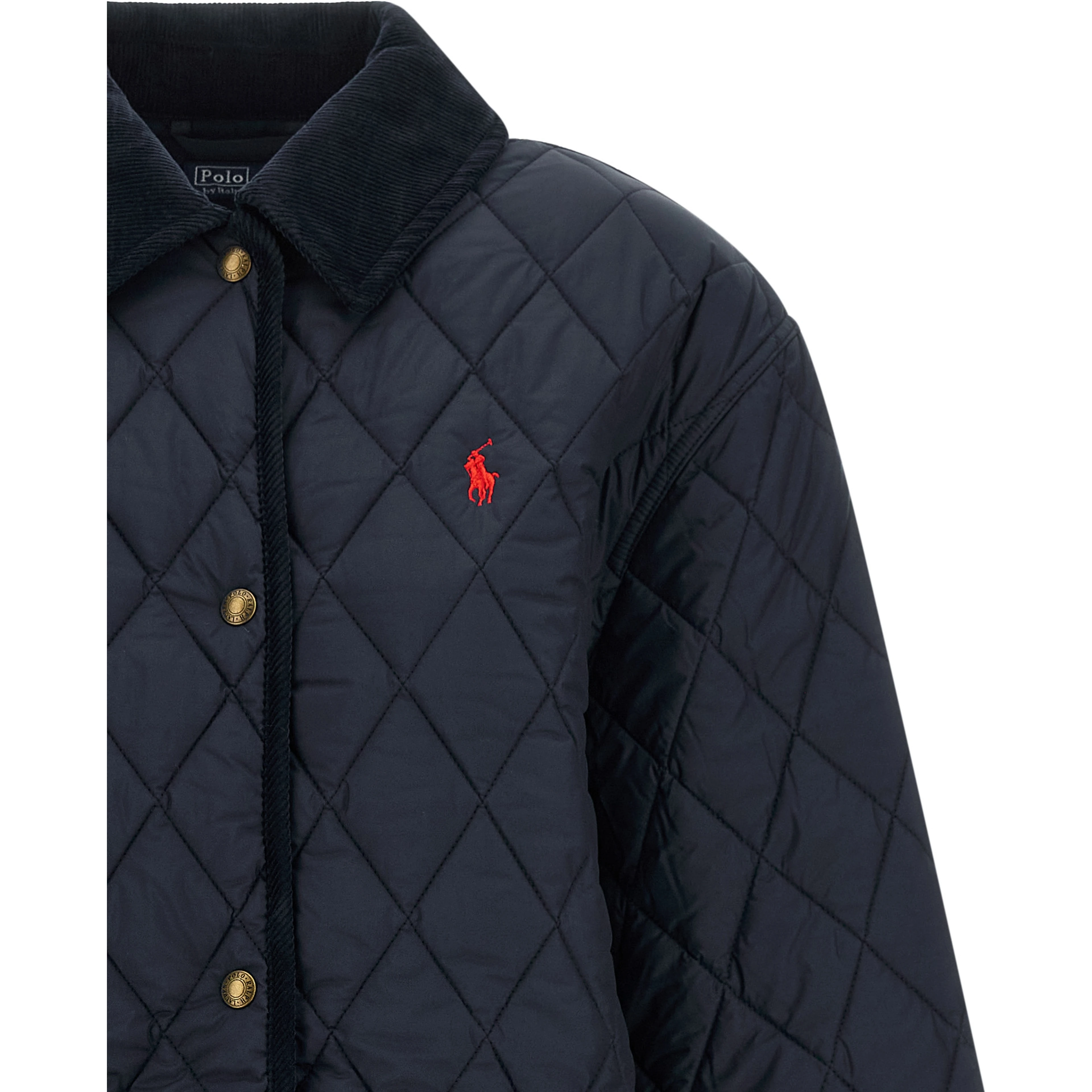 Blue Polyester Full-Length Jacket