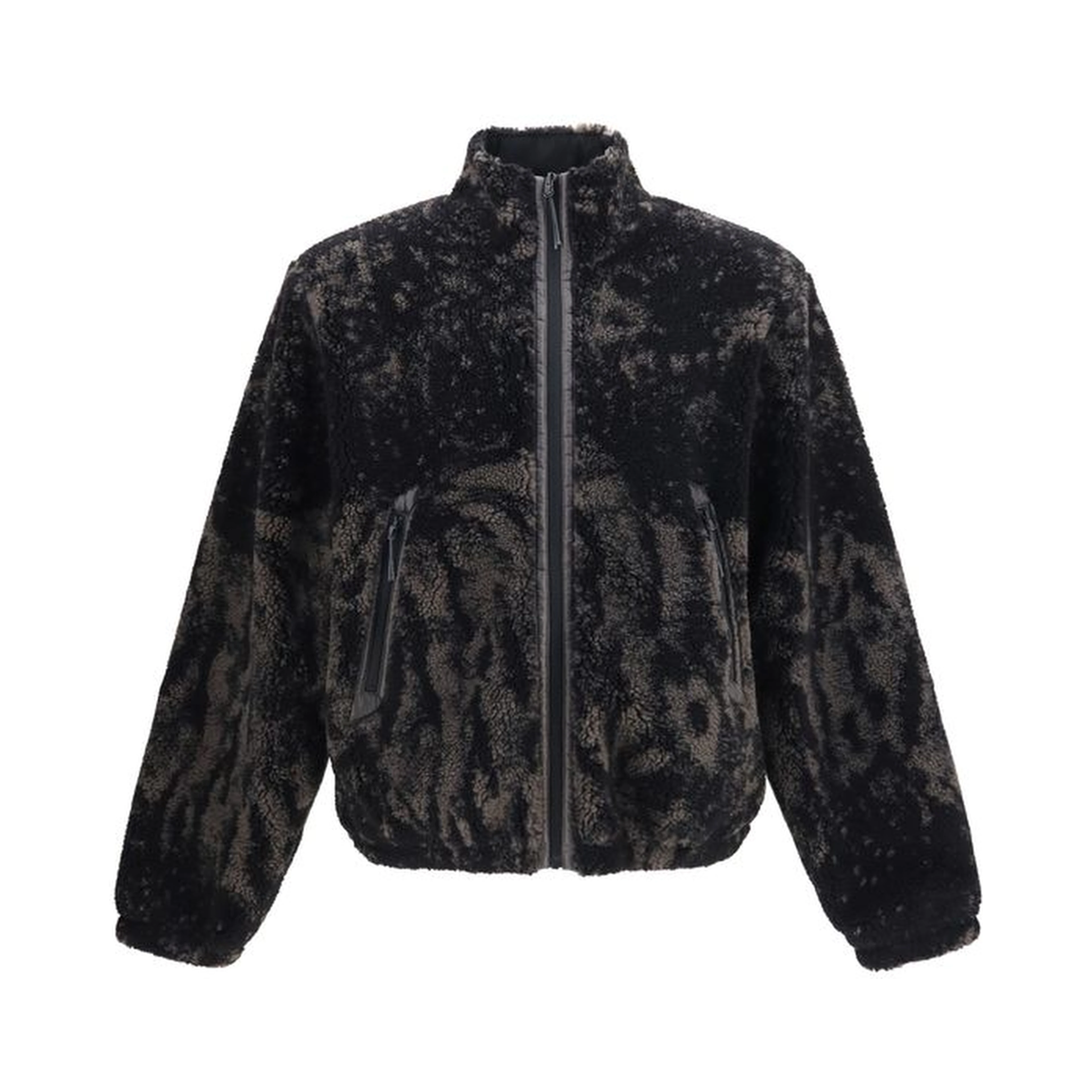 Brown Polyester Full-Length Jacket