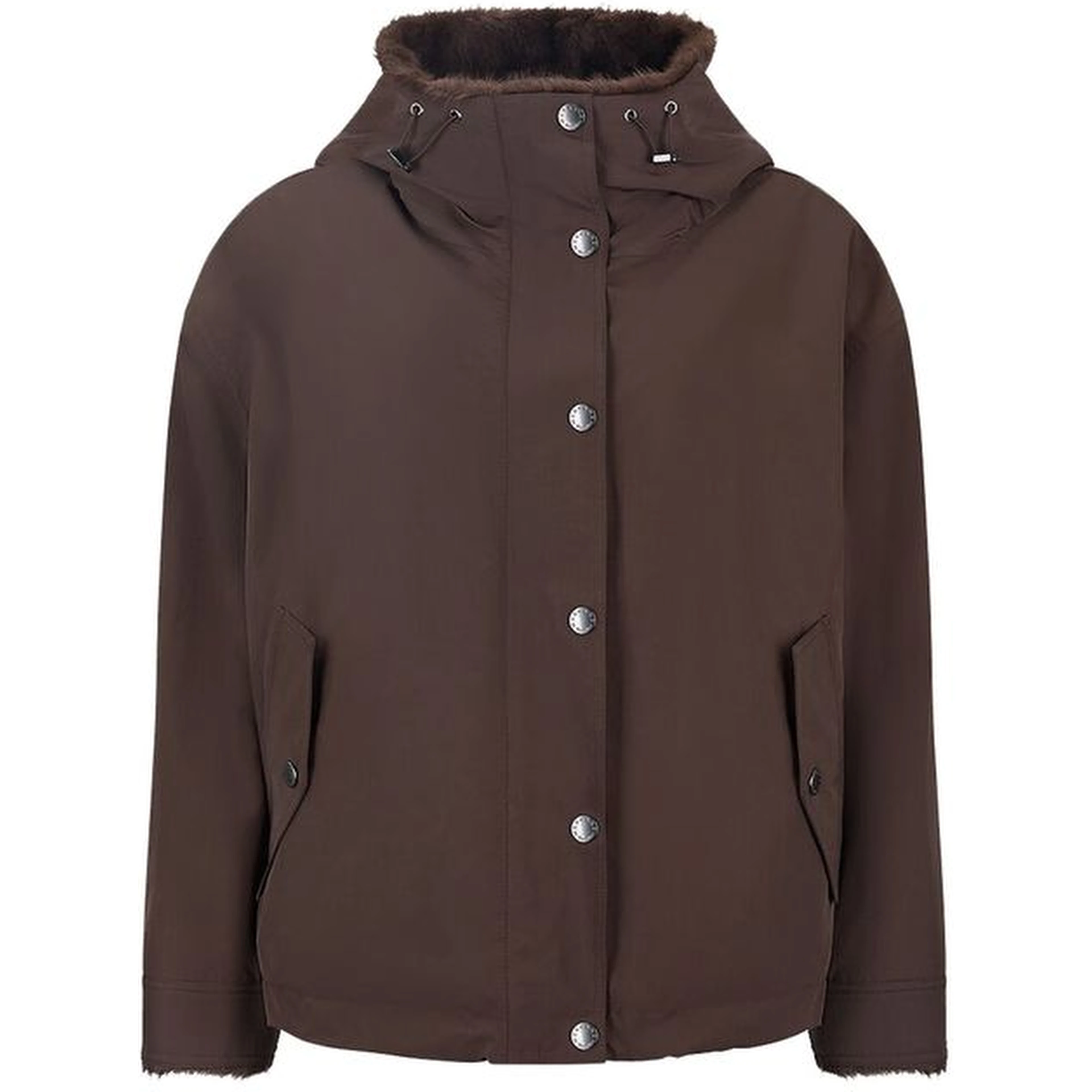 Brown Cotton Full-Length Jacket