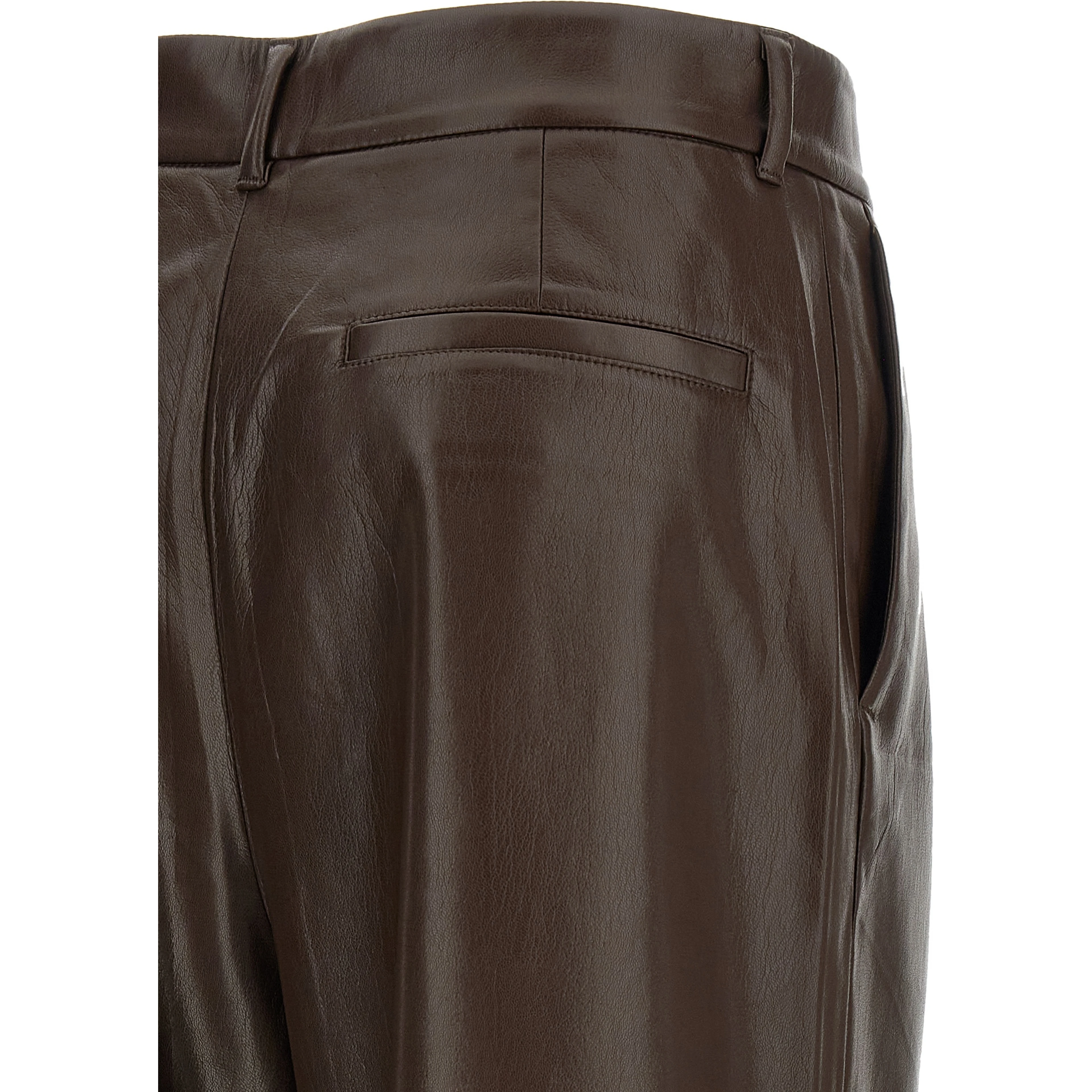Brown Polyester Flared Pants