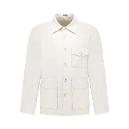 Beige Linen Full-Length Jacket