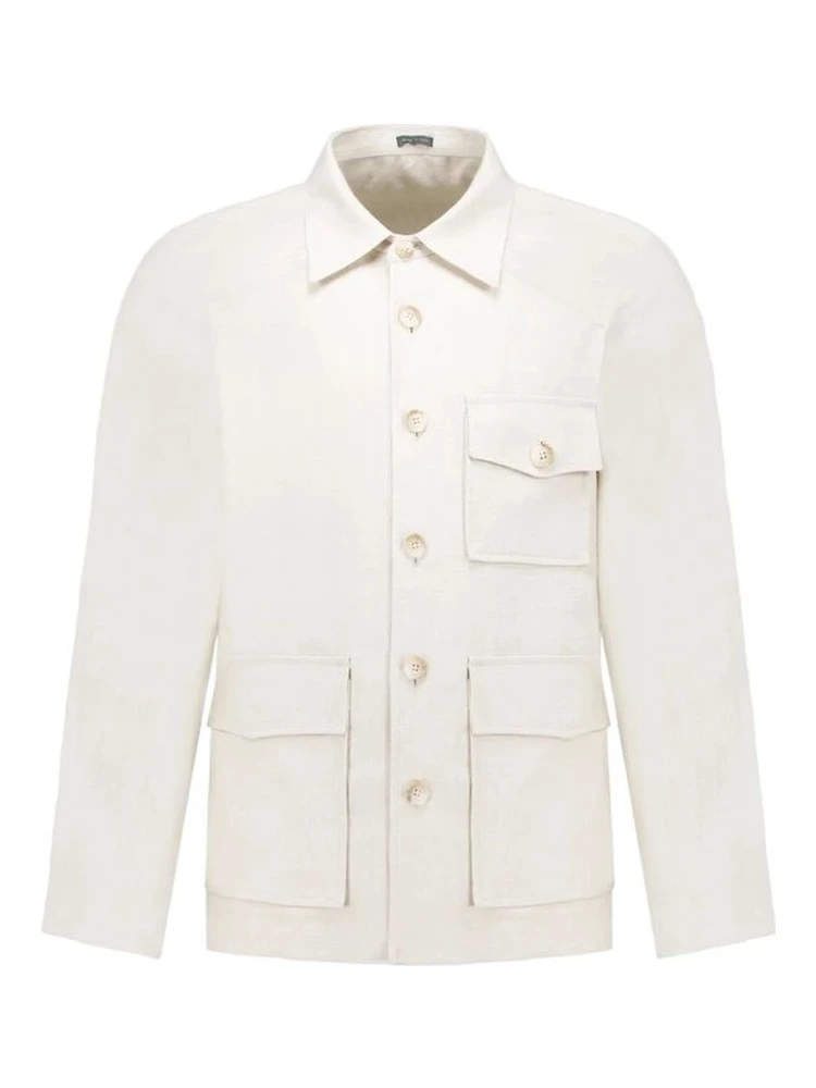 Beige Linen Full-Length Jacket