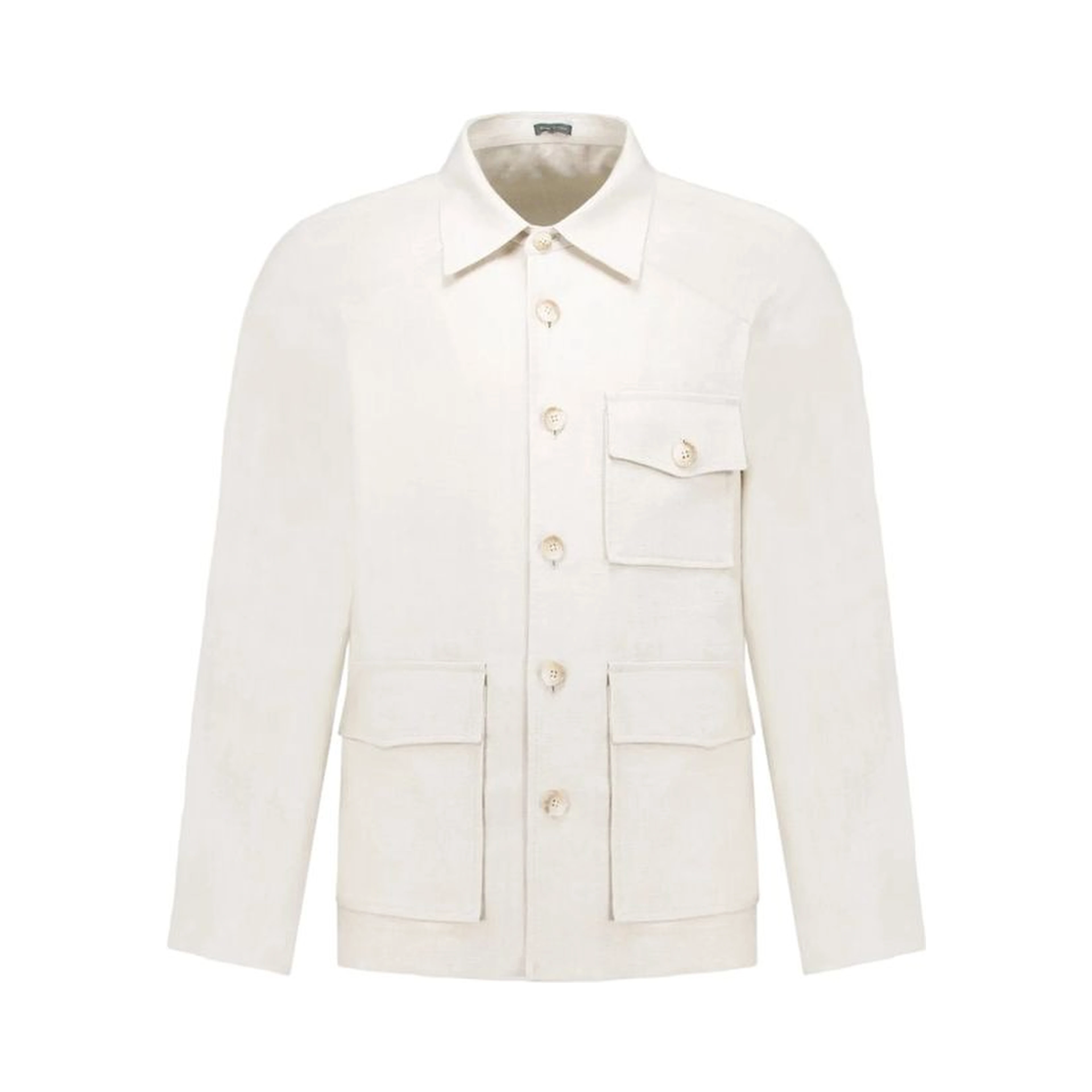 Beige Linen Full-Length Jacket